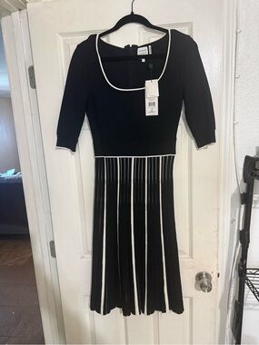 Herve Leger Black Dress with White Trim